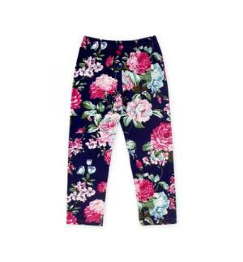 Navy Blue Flower Leggings Baby Tight Leggings Kids Leggings