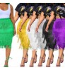 Tassel Women Black Skirts High Waist Streetwear Solid White Dress Summer Straight Casual skirts