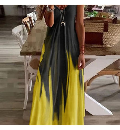 Sleeveless Printing Bohemian Casual Camisole Dress Colorful Cloth Strap Summer Sand Seaside Sexy Women Fashion Longuette Skirt