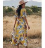 2021 Summer Chiffon Longuette Relaxed Waist Bohemian Beach Boho Maxi Dress