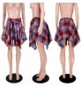 Amazon irregular fashion casual plus size womens all match plaid print short skirts