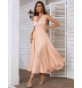 Hot selling satin Slim dress New summer on vacation style Solid color Satin longuette dress elegant women's dress