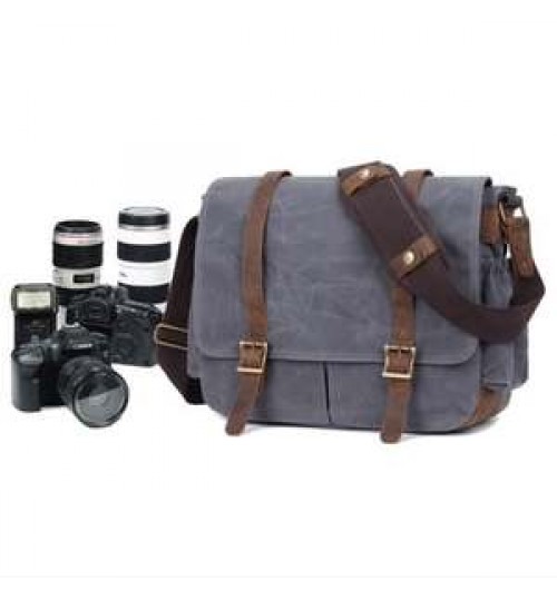 Most popular products china custom logo vintage canvas dslr waterproof storage camera messenger shoulder bag