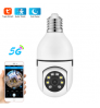 1080P full color night vision wireless e27 bulb lamp camera auto tracking 360 degree wifi cctv security light bulb ptz camera