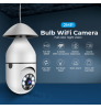 1080P full color night vision wireless e27 bulb lamp camera auto tracking 360 degree wifi cctv security light bulb ptz camera