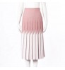 Knitwear manufacturers custom summer high waist stretch knit pleated women's long skirt