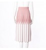 Knitwear manufacturers custom summer high waist stretch knit pleated women's long skirt