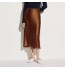 2022 Spring Summer Satin Career Elegant Satin High Waist Woman 5Midi Skirt