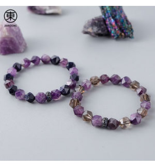 S0647 JIANDONG Natural Healing Amethyst Beaded Bracelet Wholesale Simple Men And Women's Charm Jewelry Bracelet