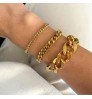 3mm 6mm 8mm 12mm Miami Cuban Chain Bracelet Punk Jewelry For Men Women 18K Gold Plated Stainless Chain bracelet