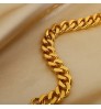 3mm 6mm 8mm 12mm Miami Cuban Chain Bracelet Punk Jewelry For Men Women 18K Gold Plated Stainless Chain bracelet