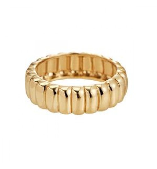 Gemnel design unique 18k gold plated filled band chunky croissant ring 925 sterling silver men rings jewelry for men woman