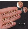 Fashion Trendy Mini Stainless Steel 1PCS Statement Unisex Geometric CZ Bling Piercing Jewelry