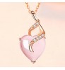 S925 Silver Natural Rose Quartz Crystal Stone Pendant Necklace for Women Gemstone Fashion Jewelry