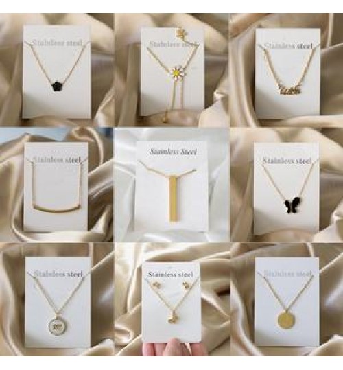 Discount Fast Shipping Women's Fashion Chain Gold/Silver Pendant Jewelry Designs Stainless Steel Chains Necklace