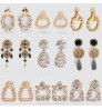 100 Design Wholesale Fashion fine Jewelry crystal pearl big rhinestone hoop Drop Earrings for Women gold plated stud Earrings