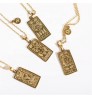 Women Accessories Jewelry 18k Gold Plated 316l Stainless Steel Pendant Astrology Horoscope Tarot Card 12 Zodiac Sign Necklace