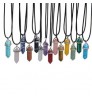 Natural Stone Bullet Shape Healing Point Turquoise Crystal Quartz Pendant Necklace Women Jewelry