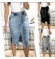 2022 High quality jeans denim skirts Solid color Single-breasted skinny women's skirts