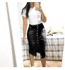 2022 High quality jeans denim skirts Solid color Single-breasted skinny women's skirts