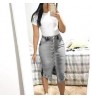 2022 High quality jeans denim skirts Solid color Single-breasted skinny women's skirts