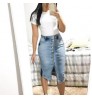 2022 High quality jeans denim skirts Solid color Single-breasted skinny women's skirts