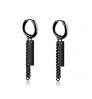 1 Pair Stainless Steel Ear Stud Chain Ear Clip Dangle Piercing Jewelry Punk Halloween Gothic Cross Black Earrings For Men Women