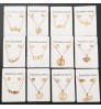 New Cheap Dubai 18K Gold Waterproof Plated Stainless Steel Pendant Bijoux Sandy Gift Necklace Earrings Jewelry Set For Women