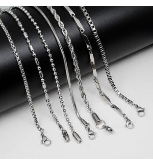 Wholesale custom silver stainless steel necklace cuban link chain /necklace chains for jewelry making