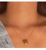 Luxury Fashion Pure 18K Gold Pendants Necklace Women Ladies Bridal Engagement Wedding Jewelry