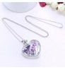 SN-L1009 Amazon Best Selling Heart Shape Glass Pressed Necklace Pendant Gift Dried Flower Jewelry