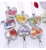 SN-L1009 Amazon Best Selling Heart Shape Glass Pressed Necklace Pendant Gift Dried Flower Jewelry