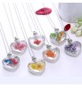 SN-L1009 Amazon Best Selling Heart Shape Glass Pressed Necklace Pendant Gift Dried Flower Jewelry