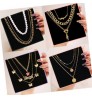 17KM Vintage Gold Multilayered Coin Chain Necklace For Women Men Punk Butterfly Chunky Chain Necklace Party Trendy Jewelry