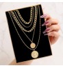 17KM Vintage Gold Multilayered Coin Chain Necklace For Women Men Punk Butterfly Chunky Chain Necklace Party Trendy Jewelry