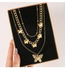 17KM Vintage Gold Multilayered Coin Chain Necklace For Women Men Punk Butterfly Chunky Chain Necklace Party Trendy Jewelry