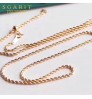 SGARIT adjustable real solid gold necklace Jewelry 2mm 24 inch 60cm 4.2-4.6g 18k yellow gold rope chain necklace for men women