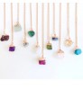 Natural Raw Stone Necklaces For Women Girl Geometric Crystal Pendant Femme Gold Chain Necklaces Druzy Stone Crystal Jewelry