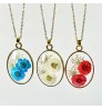 dried flower necklace 18k Gold kolye Women Jewelry Natural Plant Pendants Boho resin Jewelry