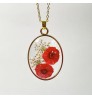 dried flower necklace 18k Gold kolye Women Jewelry Natural Plant Pendants Boho resin Jewelry