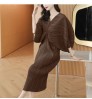 Design Sense Pleated Bat Sleeve V-neck Dress 2022 Summer New Plus Size Western Style Casual Loose Long Skirt