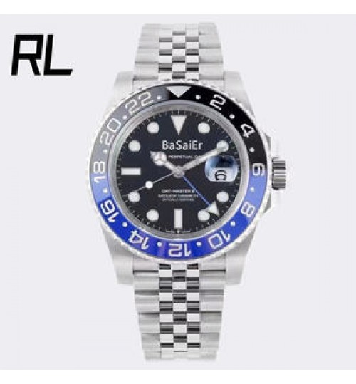 RL Factory Original 3285 Movement Night Vision 904L Stainless Steel Sapphire Glass Automatic GMT RLX Watches Men