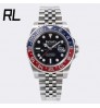 RL Factory Original 3285 Movement Night Vision 904L Stainless Steel Sapphire Glass Automatic GMT RLX Watches Men