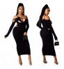 Sexy Hollow Out Irregular Tailoring Frenulum Crew Neck Sleeve Longuette Tight off-the-shoulder bag hip slim nightclub dress