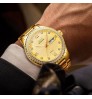 Luxury Stainless Steel Gold Quartz Wrist Diamond Watches For Men