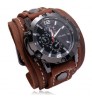 Luxury Male Punk Vintage Style Cow Leather Straps Watchbands Bracelet Mens Quartz Watches