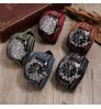 Luxury Male Punk Vintage Style Cow Leather Straps Watchbands Bracelet Mens Quartz Watches