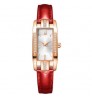 newest diamond rhinestone Fashion Women Leather Watch square leather Bracelet Watch Gold Women quartz watch