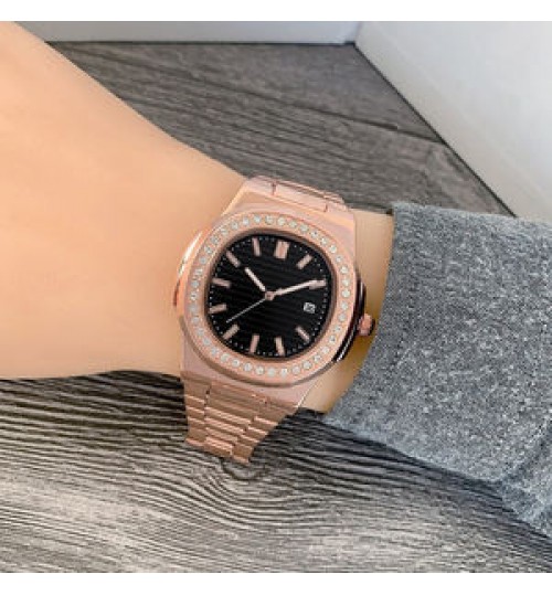 Private Label Brand Man Diamond Wristwatches Quartz Men Wrist Custom Logo Luxury Mens Watches Womens Watch