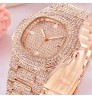 Mens Watches Top Brand Luxury Iced Out Watch Hip Hop Gold Diamond Watch for Men Square Quartz Waterproof Wristwatch Relogio